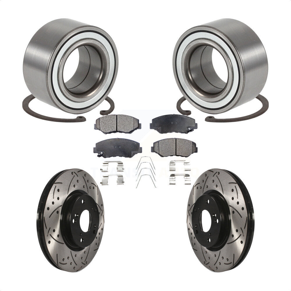 Kit de plaquettes de Rotor de frein, roulement de roue avant, fente de perçage, pour Honda CR-2005 – 2006