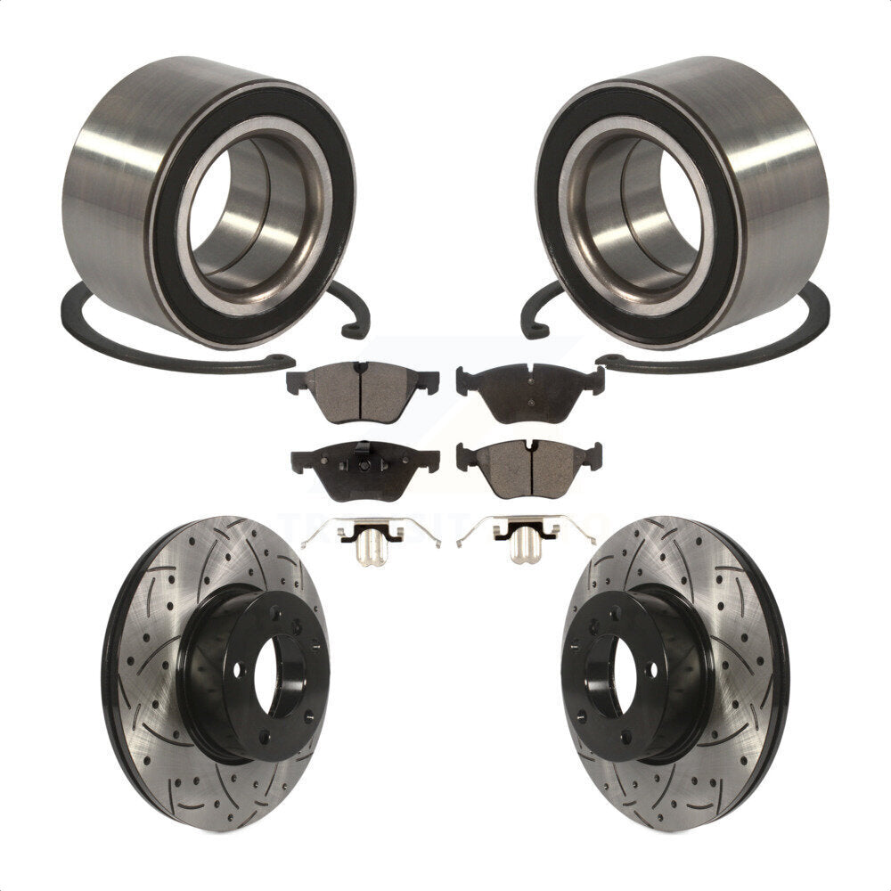Kit de Rotor et de plaquettes de frein fendus percés avec roulement de roue avant, pour BMW 328x