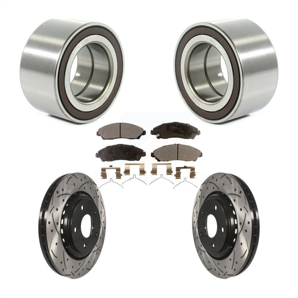 Kit de plaquettes de Rotor de frein, roulement de roue avant, fente de perçage, pour Honda Ridgelin 2017 – 2019