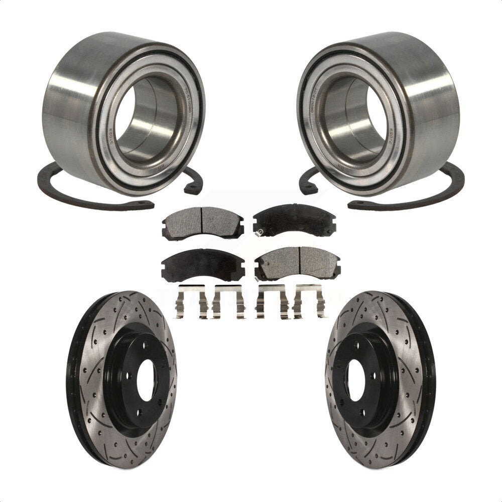 Kit de plaquettes de Rotor de frein, roulement de roue avant, fente de perçage, pour Mitsubishi Lancer FW 17
