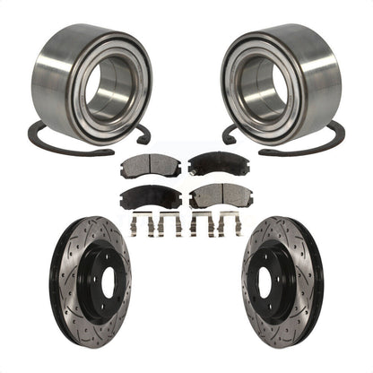 Kit de plaquettes de Rotor de frein, roulement de roue avant, fente de perçage, pour Mitsubishi Lancer FW 17