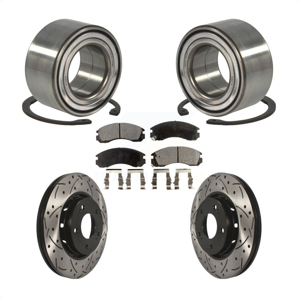 Kit de plaquettes de Rotor de frein, roulement de roue avant enduit de fente de forage pour Mitsubishi Lance