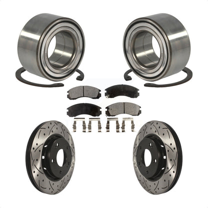 Kit de plaquettes de Rotor de frein, roulement de roue avant enduit de fente de forage pour Mitsubishi Lance