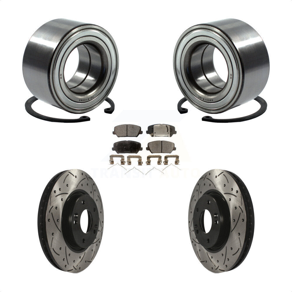 Kit de plaquettes de Rotor de frein, fente de perçage de roulement de roue avant pour Kia Forte Forte5 Hyunda