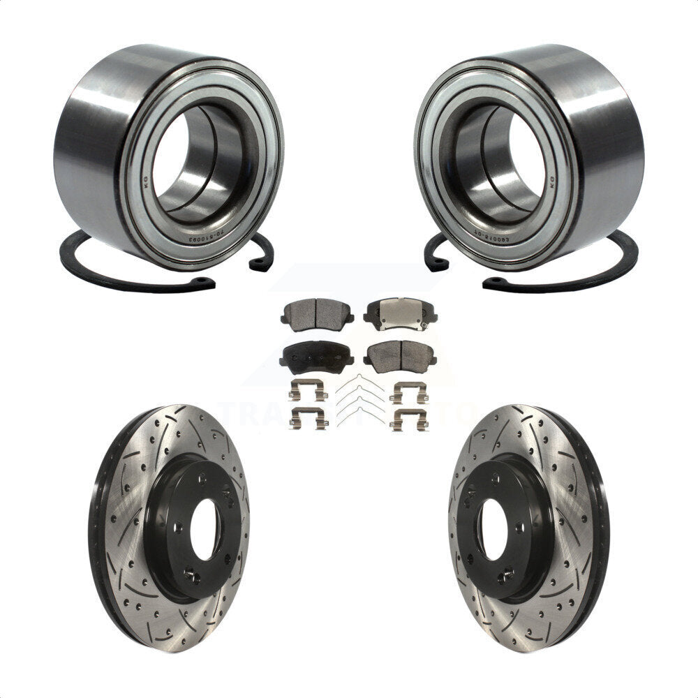 Kit de plaquettes de Rotor de frein, fente de perçage de roulement de roue avant, pour Kia Forte Hyundai Elantr