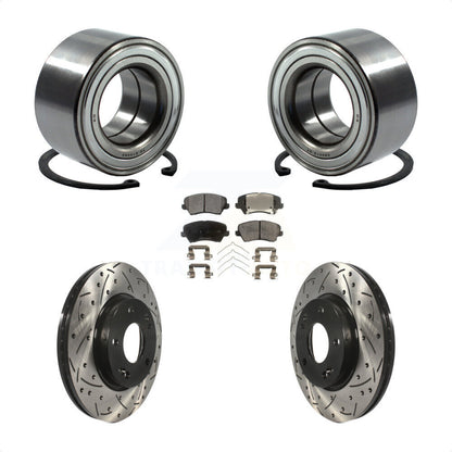 Kit de plaquettes de Rotor de frein, fente de perçage de roulement de roue avant, pour Kia Forte Hyundai Elantr