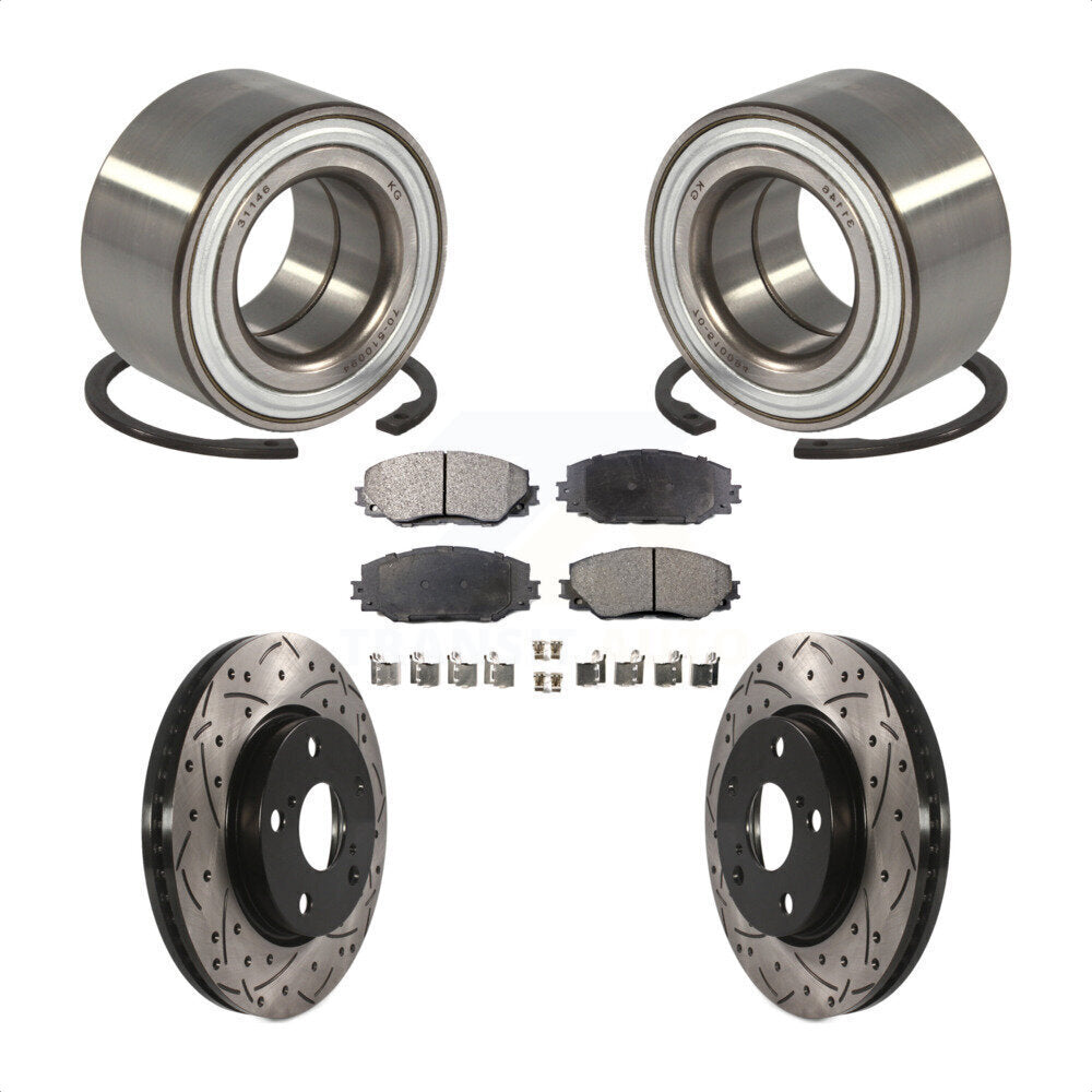 Kit de plaquettes de Rotor de frein, roulement de roue avant, fente de perçage, pour Toyota Prius 2017 – 2018