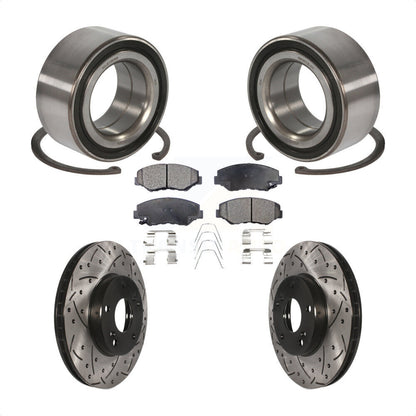 Kit de plaquettes de Rotor de frein fendues percées avec roulement de roue avant, pour Honda Accor