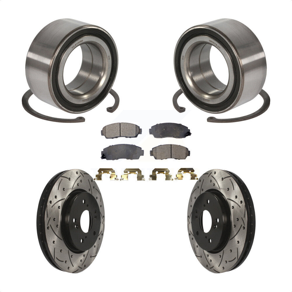 Kit de plaquettes de Rotor de frein, roulement de roue avant, fente percée, pour Honda Accord Crosstou