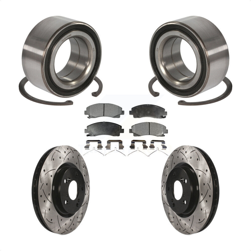Kit de plaquettes de Rotor de frein avec fente de perçage revêtue de roulement de roue avant pour Acura T 2009 – 2014
