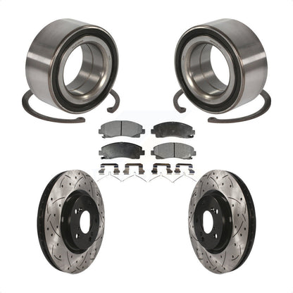 Kit de plaquettes de Rotor de frein avec fente de perçage revêtue de roulement de roue avant pour Acura T 2009 – 2014