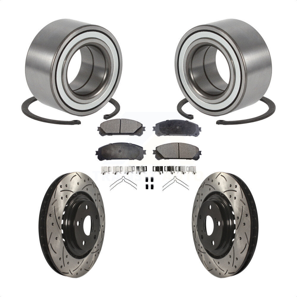 Kit de plaquettes de Rotor de frein, roulement de roue avant, fente de perçage, pour Toyota Highlander Sienn