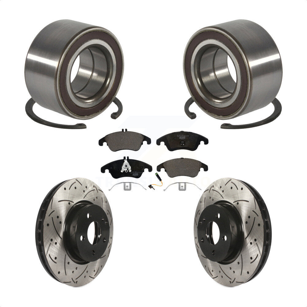 Kit de plaquettes de Rotor de frein à fente percée, roulement avant, pour Mercedes-Benz C300 E350 C35