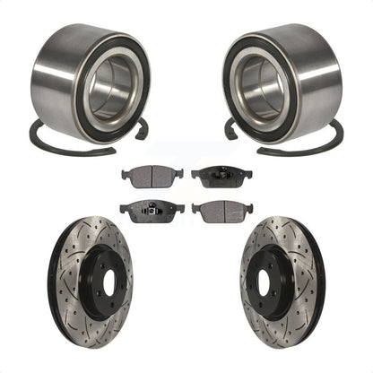 Kit de plaquettes de Rotor de frein, roulement de roue avant, fente percée, pour Ford Escape Transit MK
