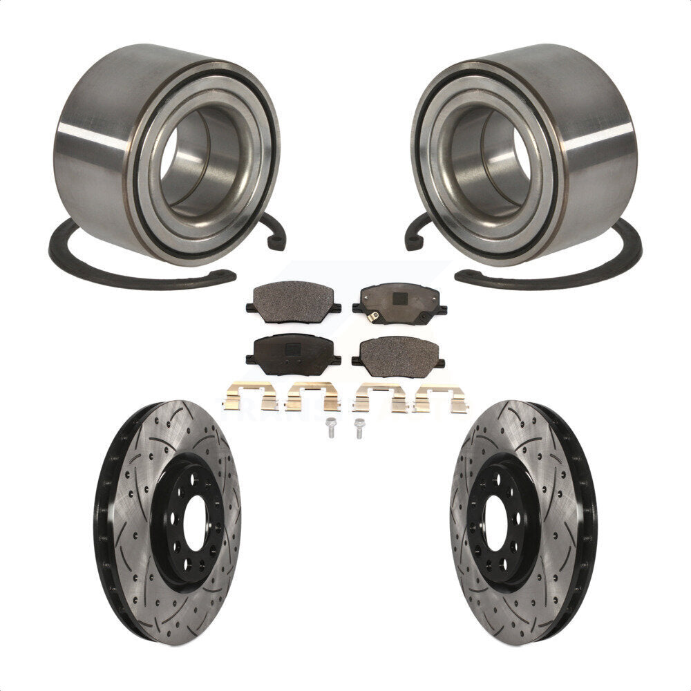 Kit de plaquettes de Rotor de frein, roulement de roue avant, fente de perçage, pour Fiat 500 2016 – 2018
