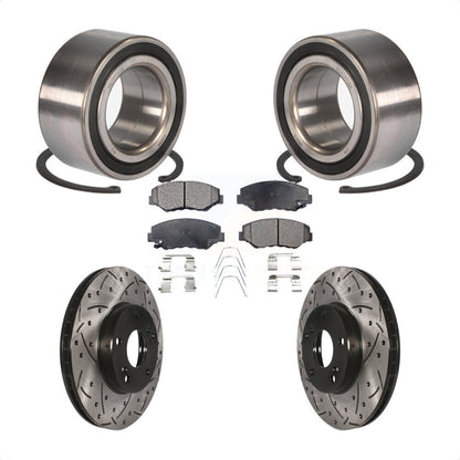 Kit de plaquettes de Rotor de frein fendues percées avec roulement de roue avant, pour Honda Accor
