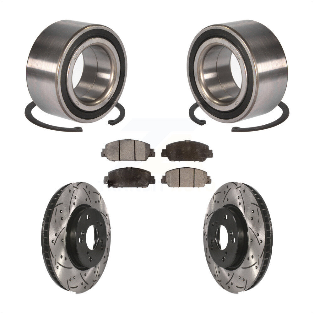 Kit de plaquettes de Rotor de frein fendues percées avec roulement de roue avant, pour Honda Accor
