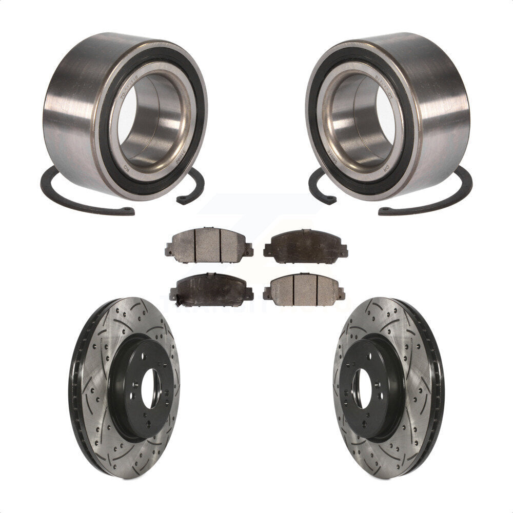 Kit de plaquettes de Rotor de frein fendues percées avec roulement de roue avant, pour Honda Accor