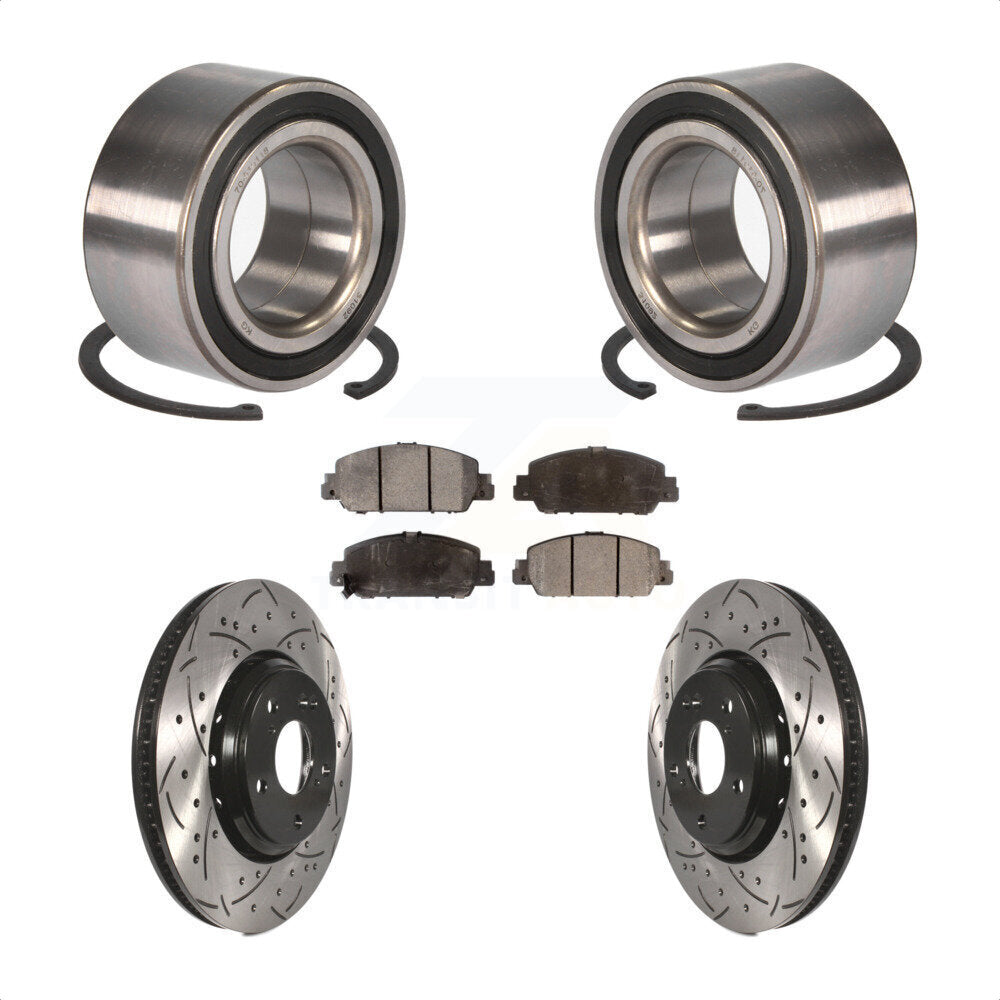 Kit de plaquettes de Rotor de frein fendues percées avec roulement de roue avant, pour Honda Accor