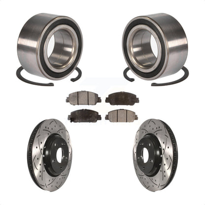 Kit de plaquettes de Rotor de frein fendues percées avec roulement de roue avant, pour Honda Accor