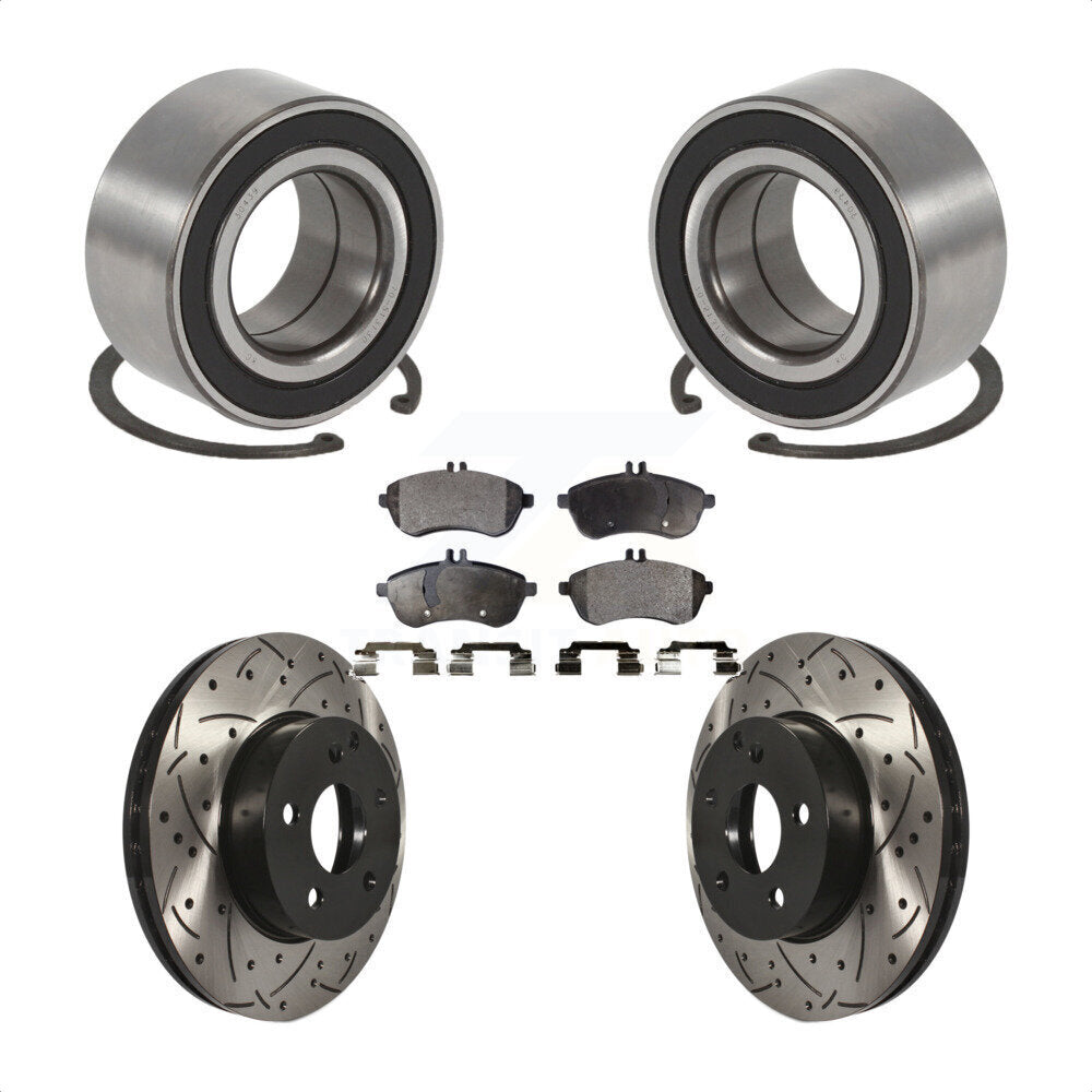 Kit de plaquettes de Rotor de frein, roulement de roue avant, fente percée, pour Mercedes-Benz C250 AW