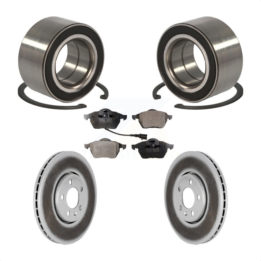Kit de rotor et de plaquettes de frein enduits de roulement de roue avant pour Volkswagen Golf 2.8 1999