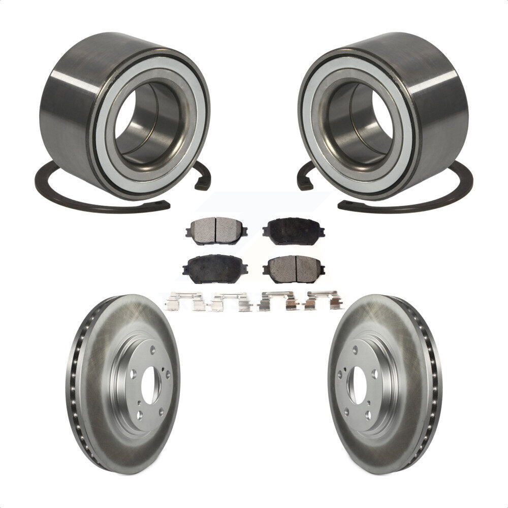 Kit de rotors et plaquettes de frein à disque enduits de roulement de roue avant pour Toyota Camry