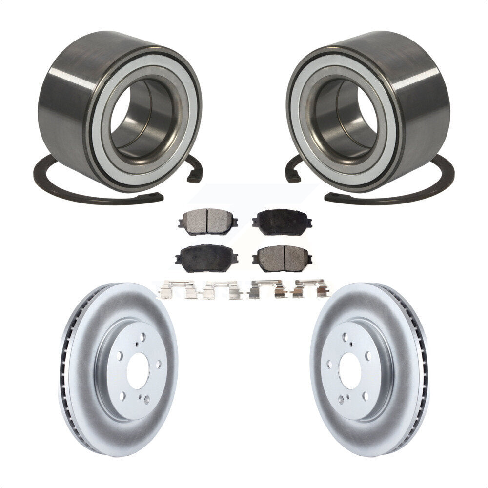 Kit de rotors et plaquettes de frein à disque enduits de roulement de roue avant pour Toyota Camry
