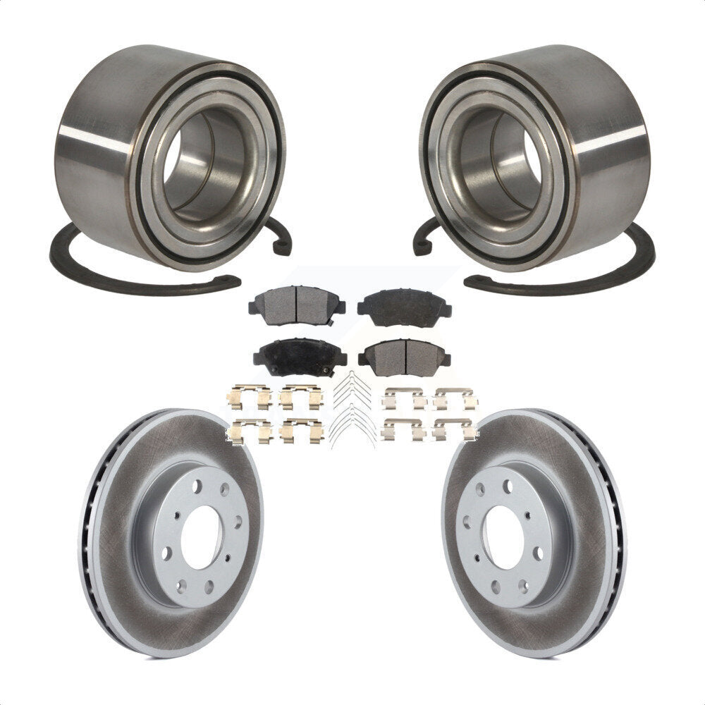 Kit de rotors et plaquettes de frein à disque enduits de roulement de roue avant pour Honda Civic
