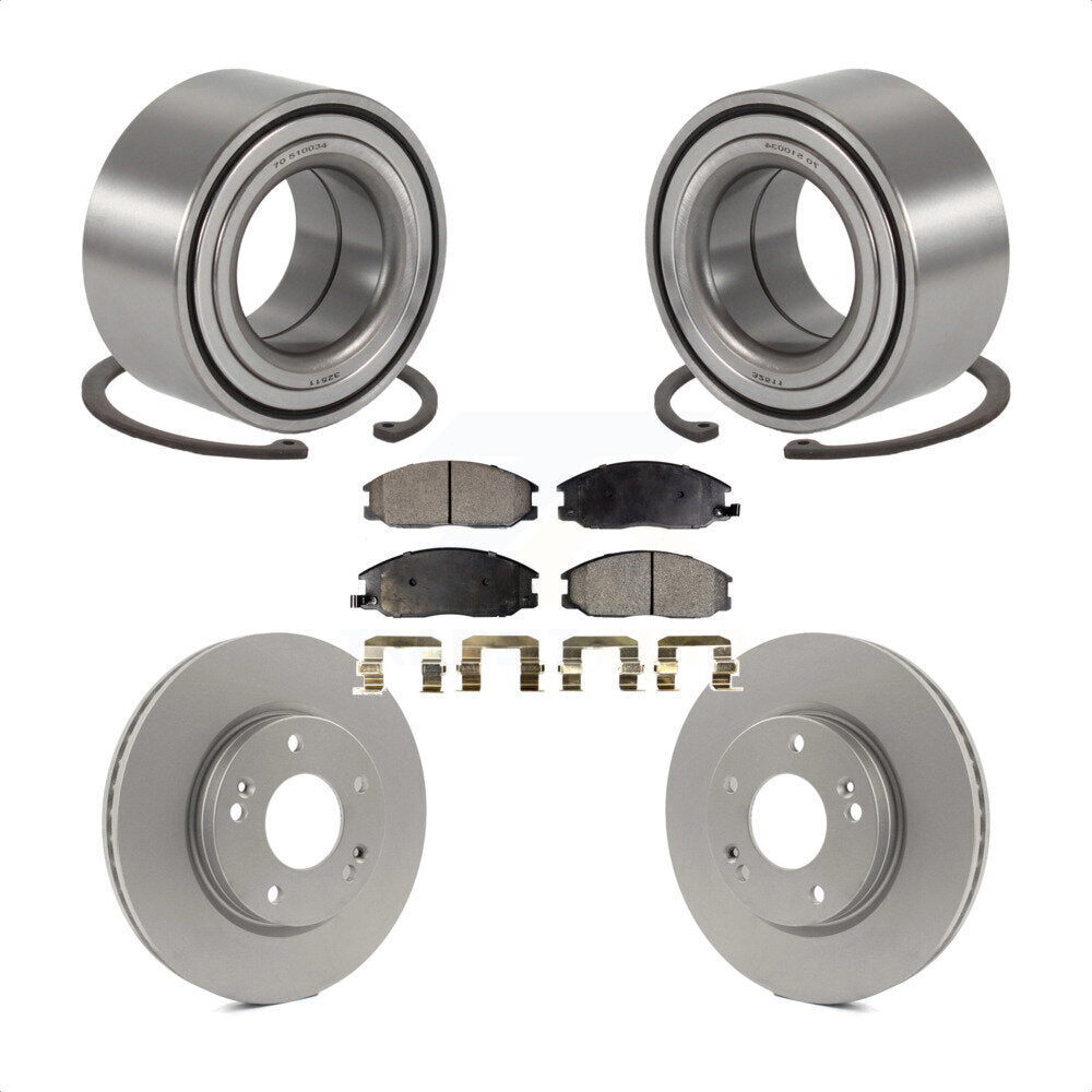 Kit de rotors et plaquettes de frein à disque enduits de roulement de roue avant pour Hyundai Santa Fe