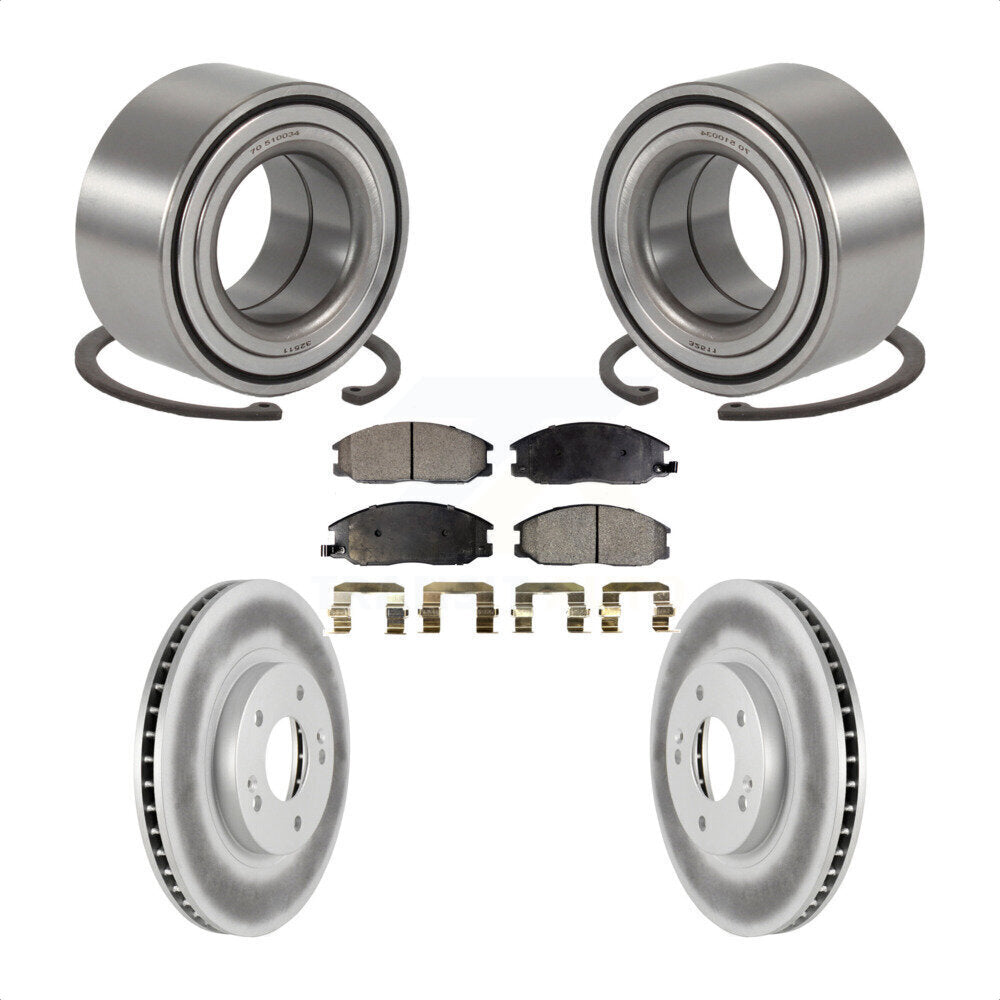 Kit de rotors et plaquettes de frein à disque enduits de roulement de roue avant pour Hyundai Santa Fe