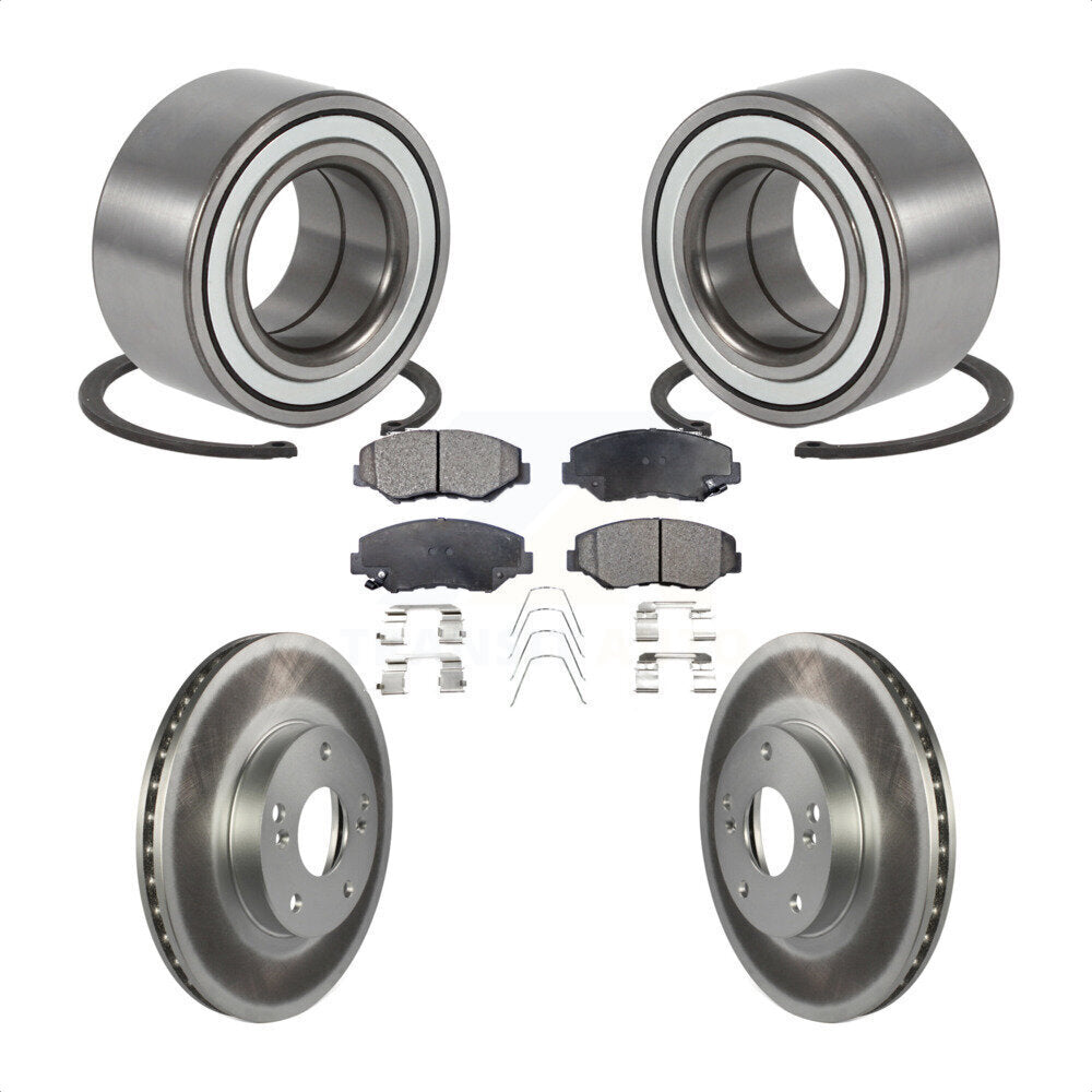 Kit de rotors et plaquettes de frein à disque enduits de roulement de roue avant pour Honda Element