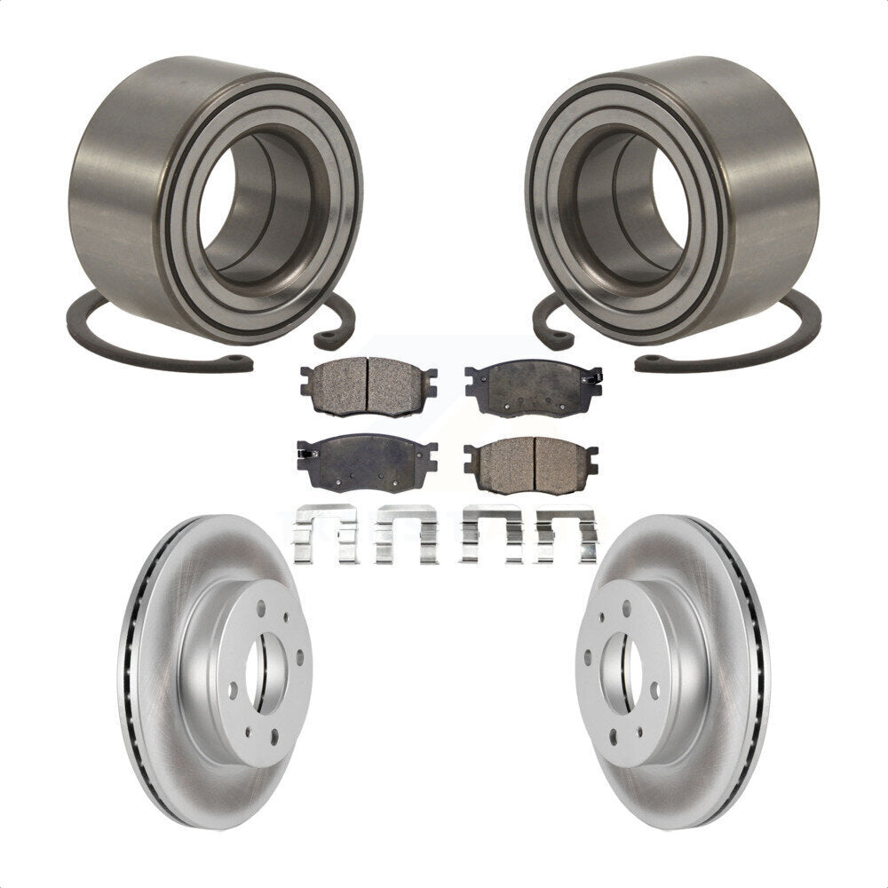 Kit de plaquettes de Rotor de frein enduit de roulement de roue avant, pour Hyundai Accent Hatchbac 2006