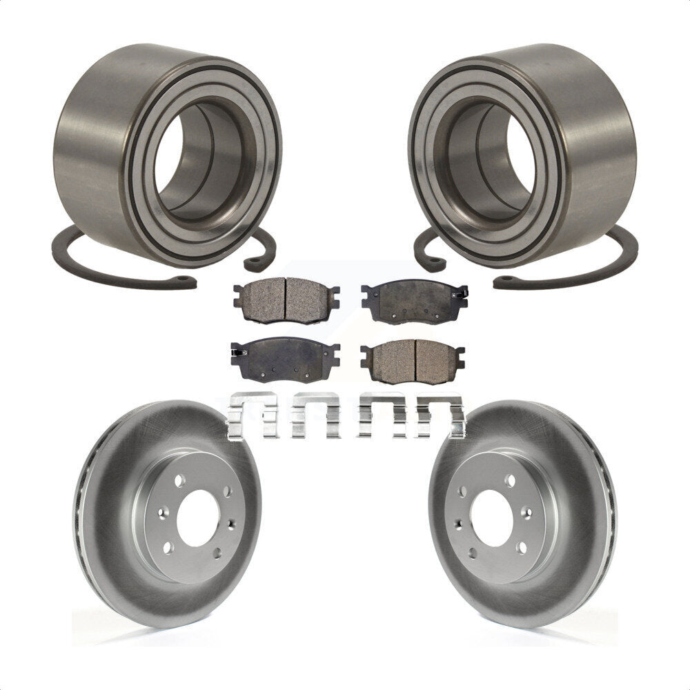 Kit de Rotor et de plaquettes de frein revêtus de roulement de roue avant, pour Hyundai Accent Kia Rio Rio