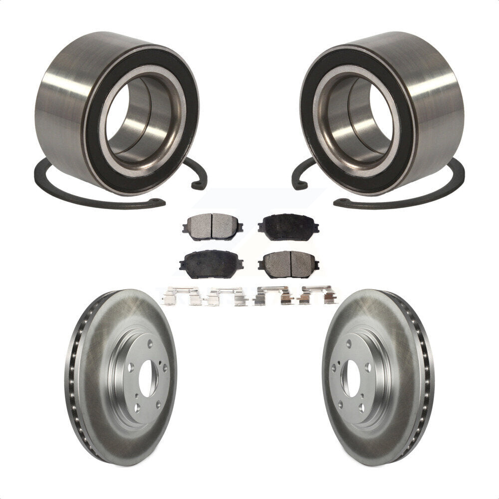 Kit de rotors et plaquettes de frein à disque enduits de roulement de roue avant pour Toyota Camry