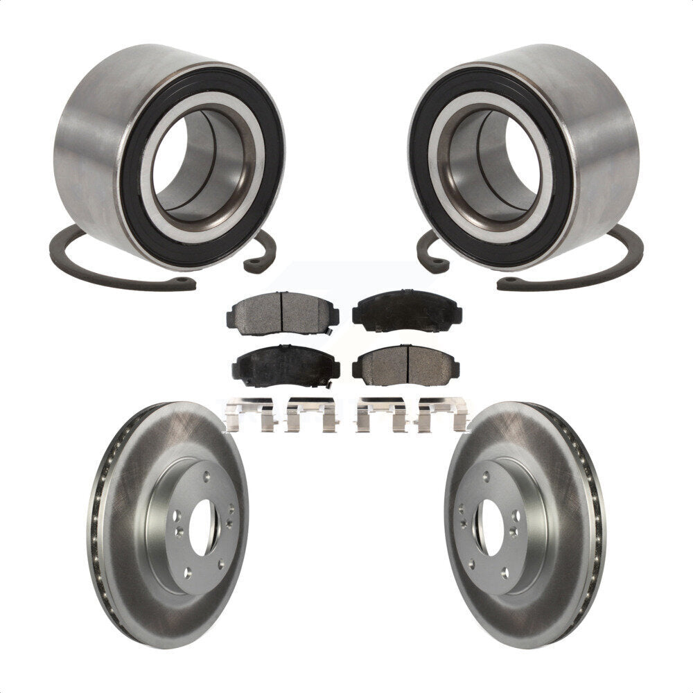 Kit de rotors et plaquettes de frein à disque enduits de roulement de roue avant pour Honda Accord