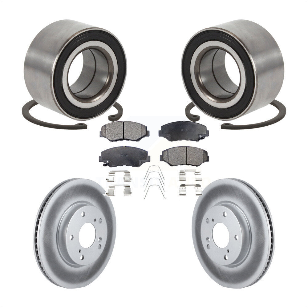 Kit de rotors et plaquettes de frein à disque enduits de roulement de roue avant pour Honda Civic