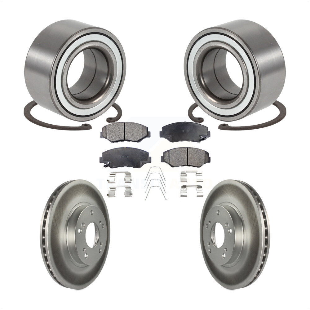 Kit de rotors et plaquettes de frein à disque enduits de roulement de roue avant pour Honda CR-V