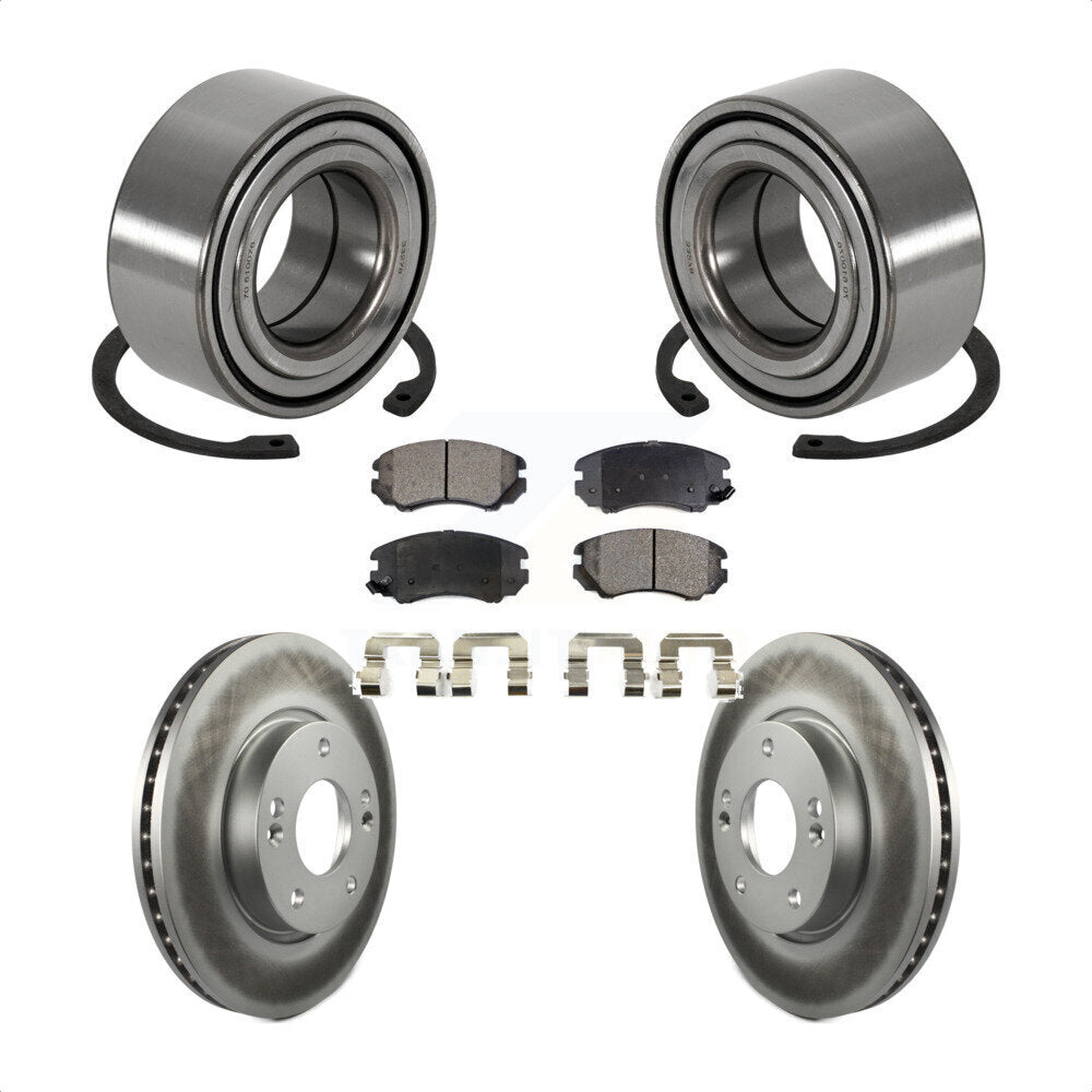 Kit de rotors et plaquettes de frein à disque enduits de roulement de roue avant pour Hyundai Tiburon