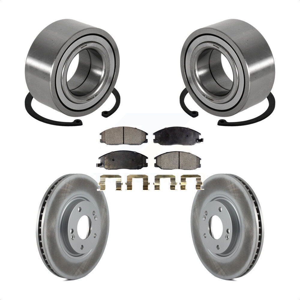 Kit de rotor et de plaquettes de frein à disque revêtus de roulement de roue avant pour Kia Amant 2004 – 2006