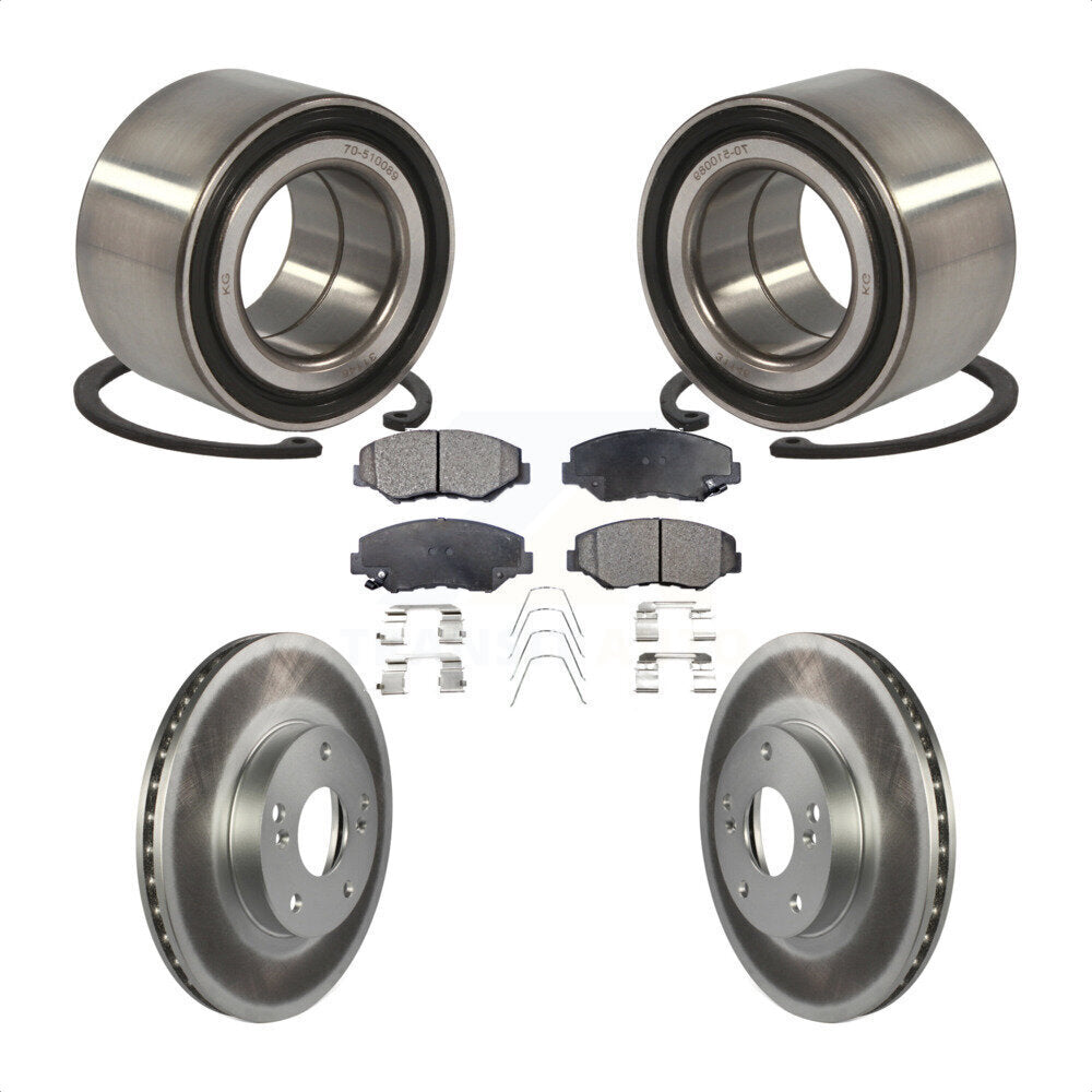 Kit de rotors et plaquettes de frein à disque enduits de roulement de roue avant pour Honda Civic