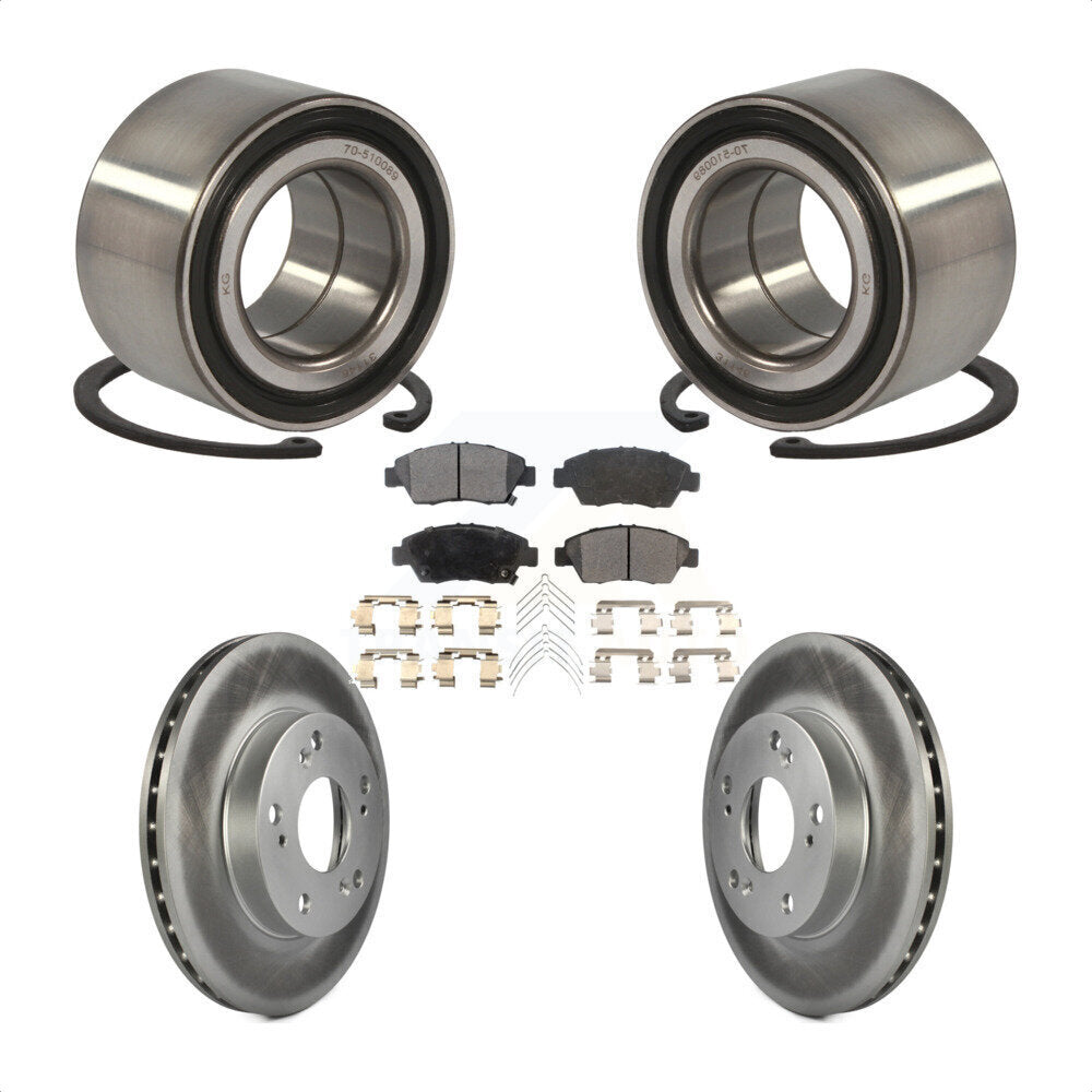 Kit de rotors et plaquettes de frein à disque enduits de roulement de roue avant pour Honda Civic