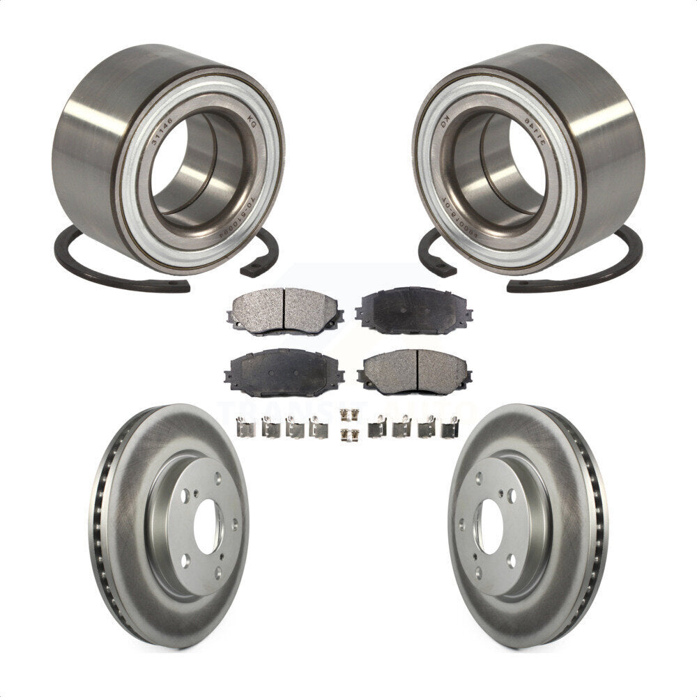Kit de plaquettes de Rotor de frein à disque revêtu de roulement de roue avant, pour Toyota Prius 2017 – 2018