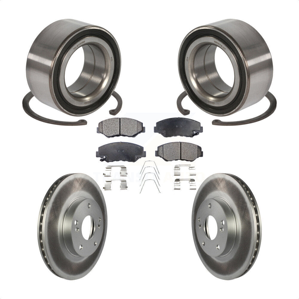 Kit de rotors et plaquettes de frein à disque enduits de roulement de roue avant pour Honda Accord