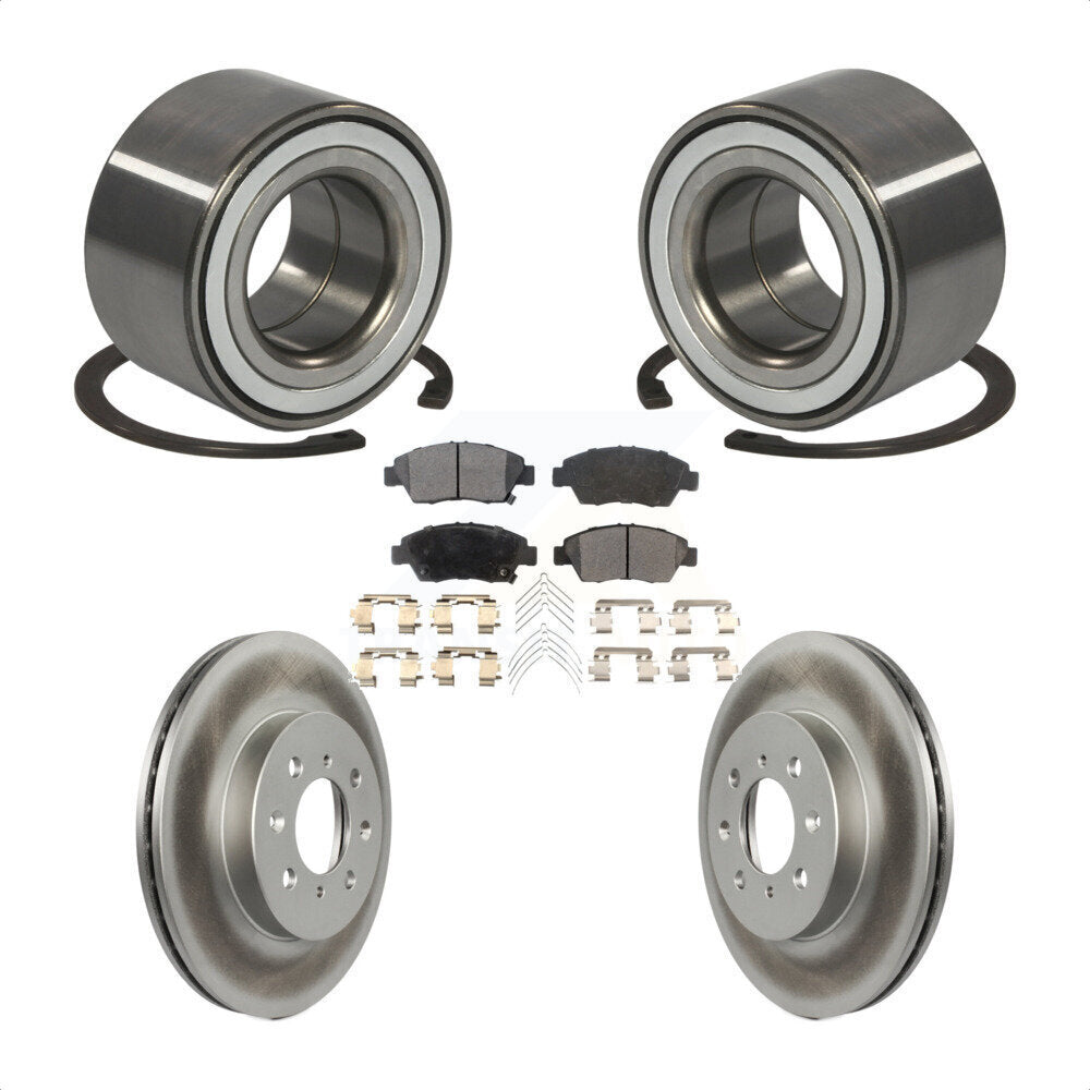 Kit de rotors et plaquettes de frein à disque enduits de roulement de roue avant pour Honda Fit