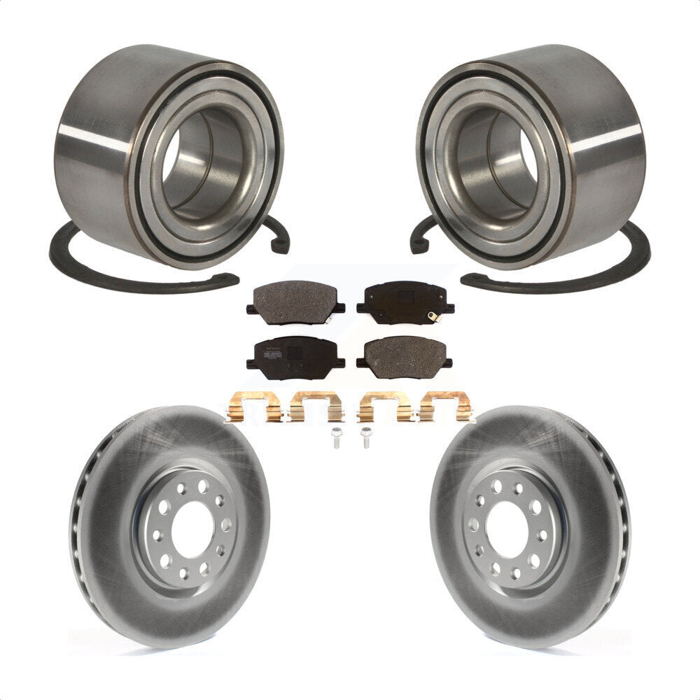 Kit de rotor et plaquettes de frein à disque revêtus de roulement de roue avant pour Fiat 500 2016 – 2018