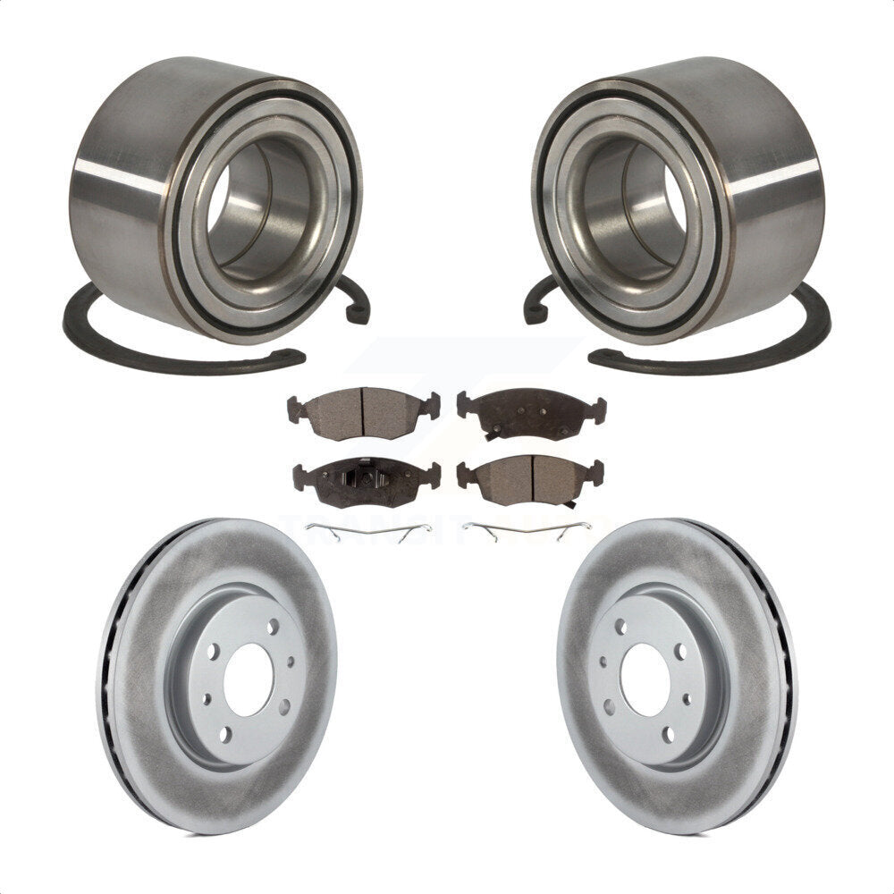 Kit de rotors et plaquettes de frein à disque enduits de roulement de roue avant pour Fiat 500