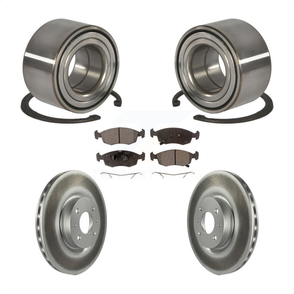 Kit de rotors et plaquettes de frein à disque enduits de roulement de roue avant pour Fiat 500