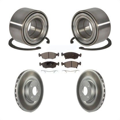 Kit de rotors et plaquettes de frein à disque enduits de roulement de roue avant pour Fiat 500