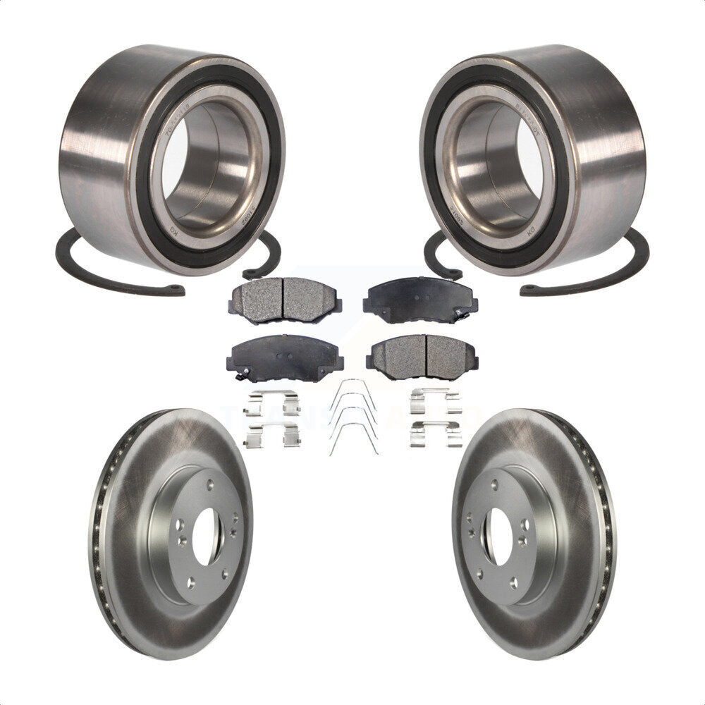 Kit de rotors et plaquettes de frein à disque enduits de roulement de roue avant pour Honda Accord